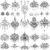 EGMBGM 15 Sheets Sexy Black Lotus Temporary Tattoos Women Ladies Wedding Brides Tribal Fake Jewellery Pendant Lace Moon Moth Flowers Temporary Stickers Girls Arm Neck Hands Jewels